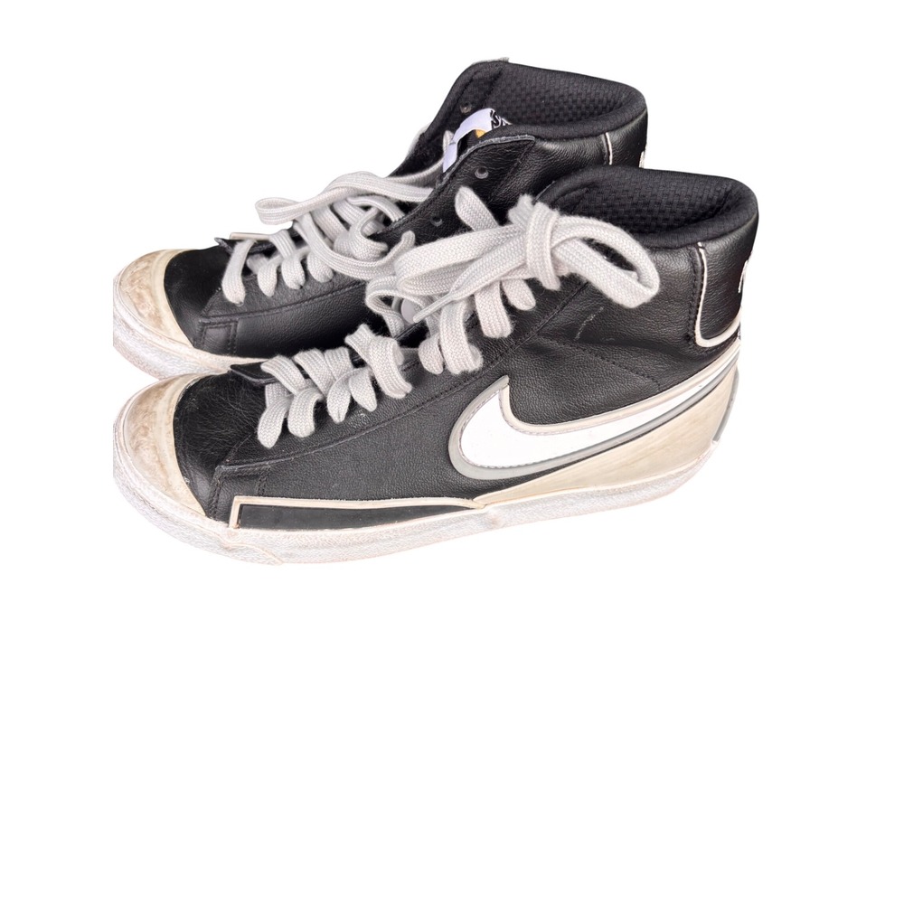 Nike‎ Blazer Mid 77 Black White Leather High Top Sneakers DA7233-001 Mens 6.5